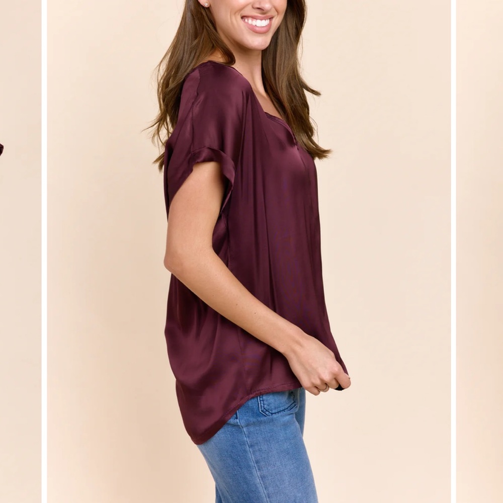 Sofia Collections Italian Satin Tessa Top